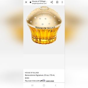 House Of Sillage Benevolence Signature 2.5oz/75ml